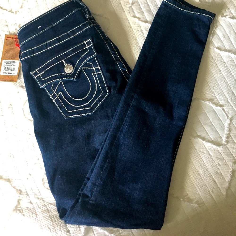 True Religion. Skinny Flap Jeans
